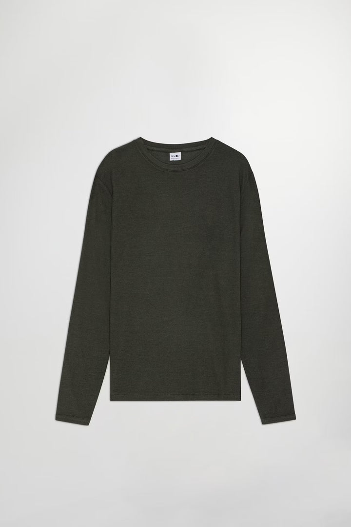 NN. 07 - Clive Waffle Knit Tee in Dark Army