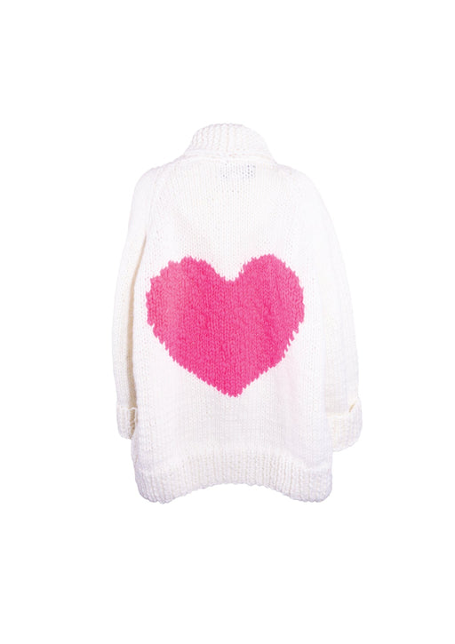 GoGo - Heart Jacket in Snow/Hot Pink