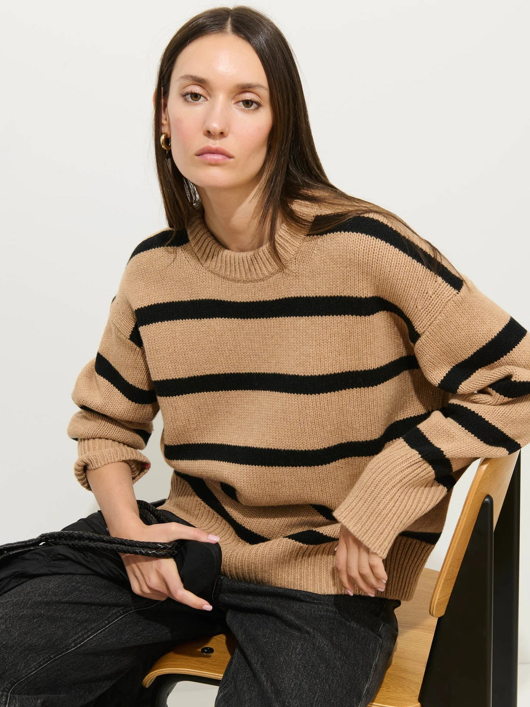 Alex Mill - Camel/Black Striped Nottinghill Sweater - Kalifornia Jean Bar