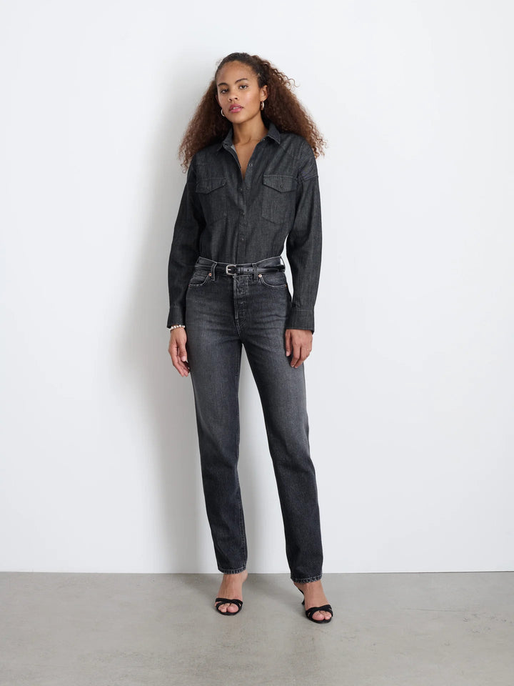 Alex Mill - Washed Black Denim Santa Fe Shirt - Kalifornia Jean Bar