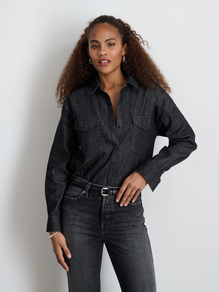 Alex Mill - Washed Black Denim Santa Fe Shirt - Kalifornia Jean Bar