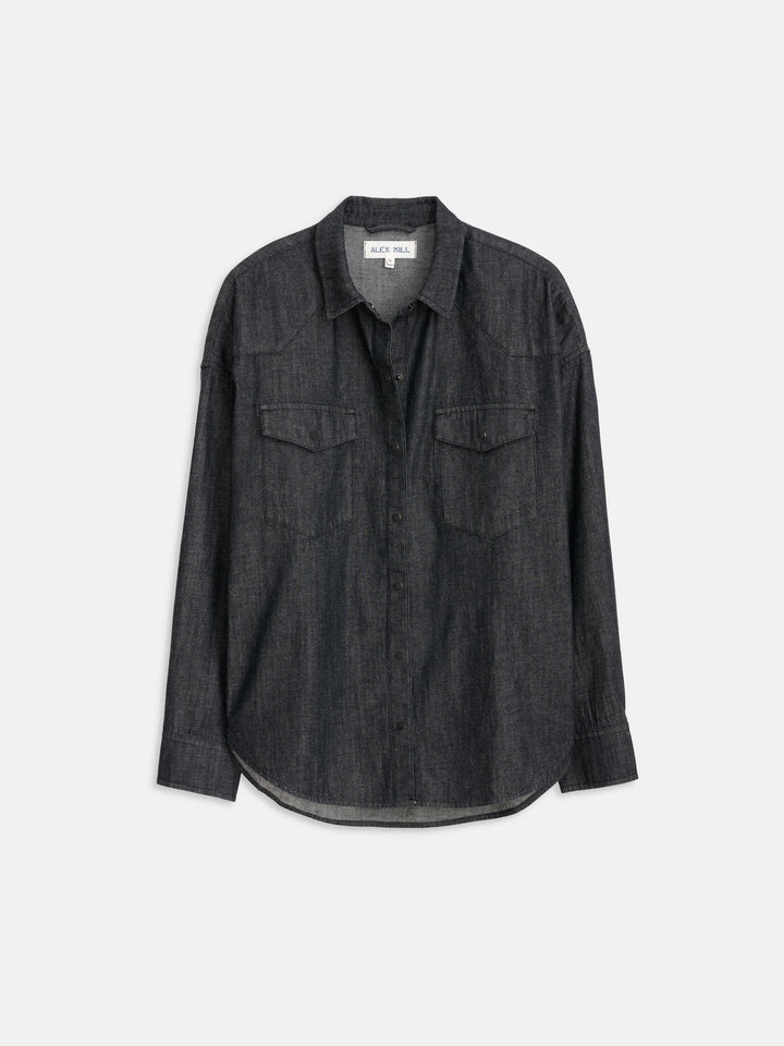 Alex Mill - Washed Black Denim Santa Fe Shirt - Kalifornia Jean Bar