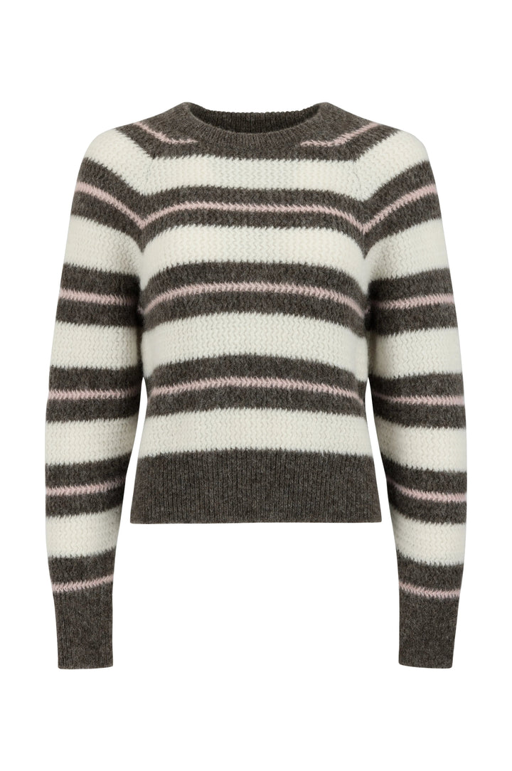 Amo - Cocoa/Bone Multi Sydney Sweater - Kalifornia Jean Bar