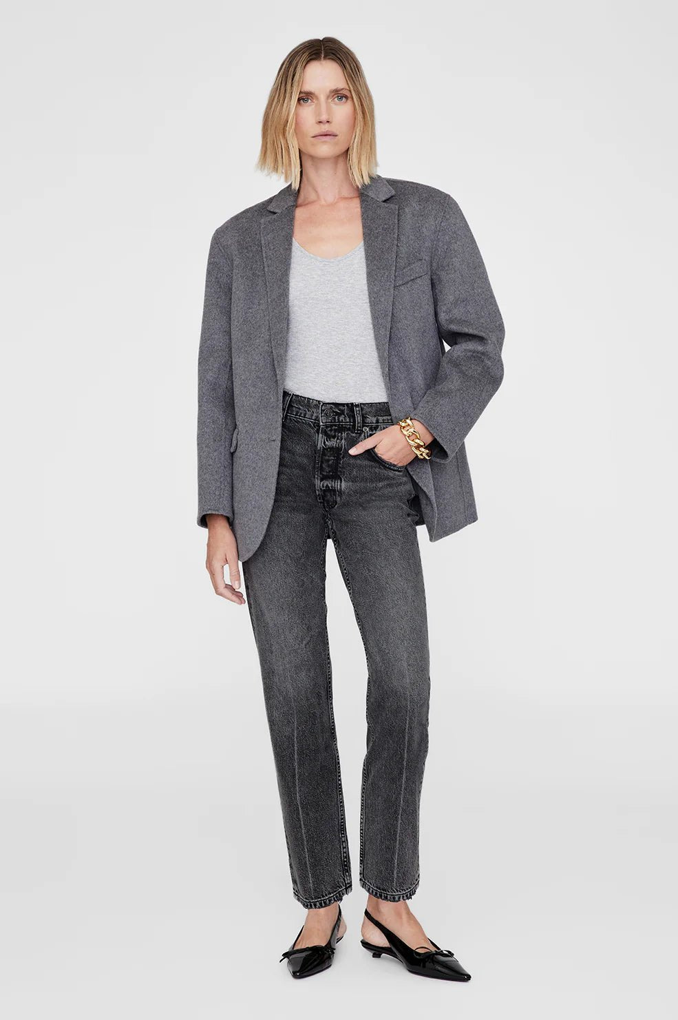 Anine Bing - Kate Jean in Steel Grey - Kalifornia Jean Bar