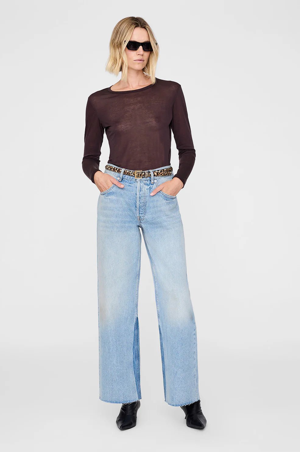 Anine Bing - Leopard Calf Hair Nicola Belt - Kalifornia Jean Bar