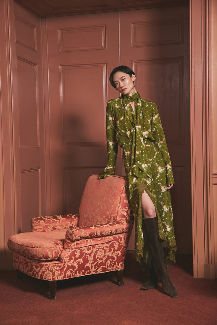 Cara Cara - Sundance Top in Trellis Olive - Kalifornia Jean Bar