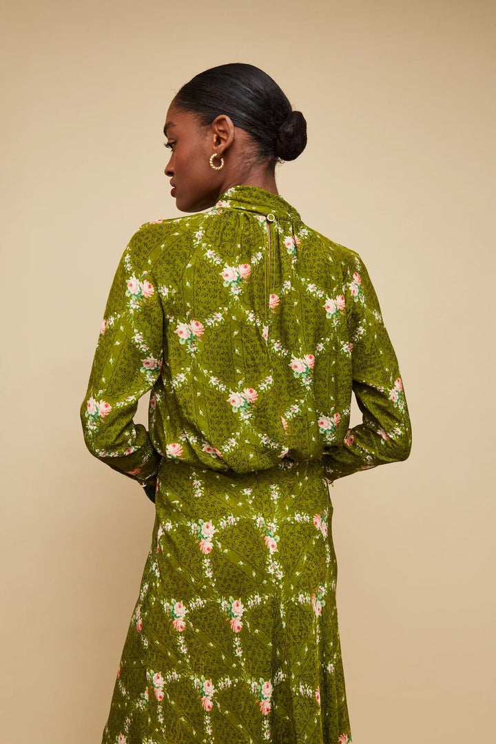 Cara Cara - Sundance Top in Trellis Olive - Kalifornia Jean Bar