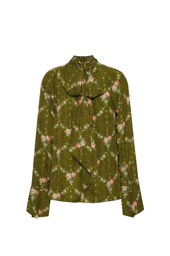 Cara Cara - Sundance Top in Trellis Olive - Kalifornia Jean Bar