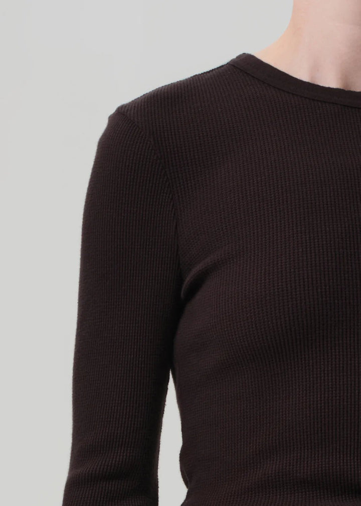 Citizens of Humanity - Chocolate Pilar Waffle Crewneck - Kalifornia Jean Bar