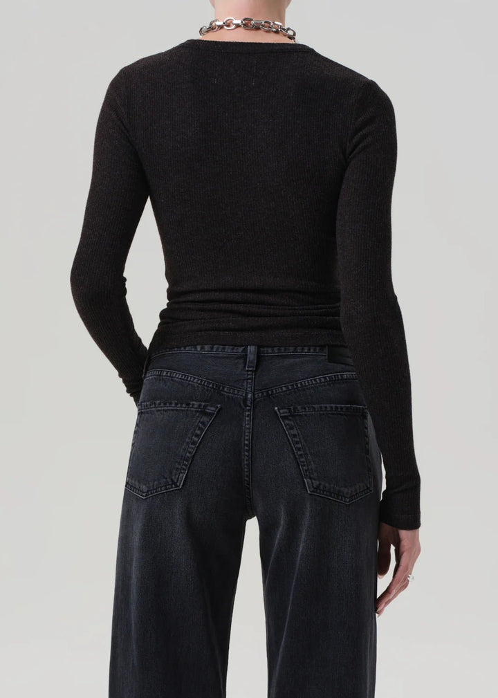 Citizens of Humanity - Heathered Brown Bina Crewneck - Kalifornia Jean Bar