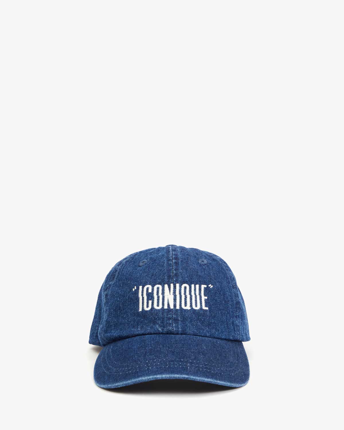 Clare V - Iconique Baseball Hat Navy Denim Embroidered