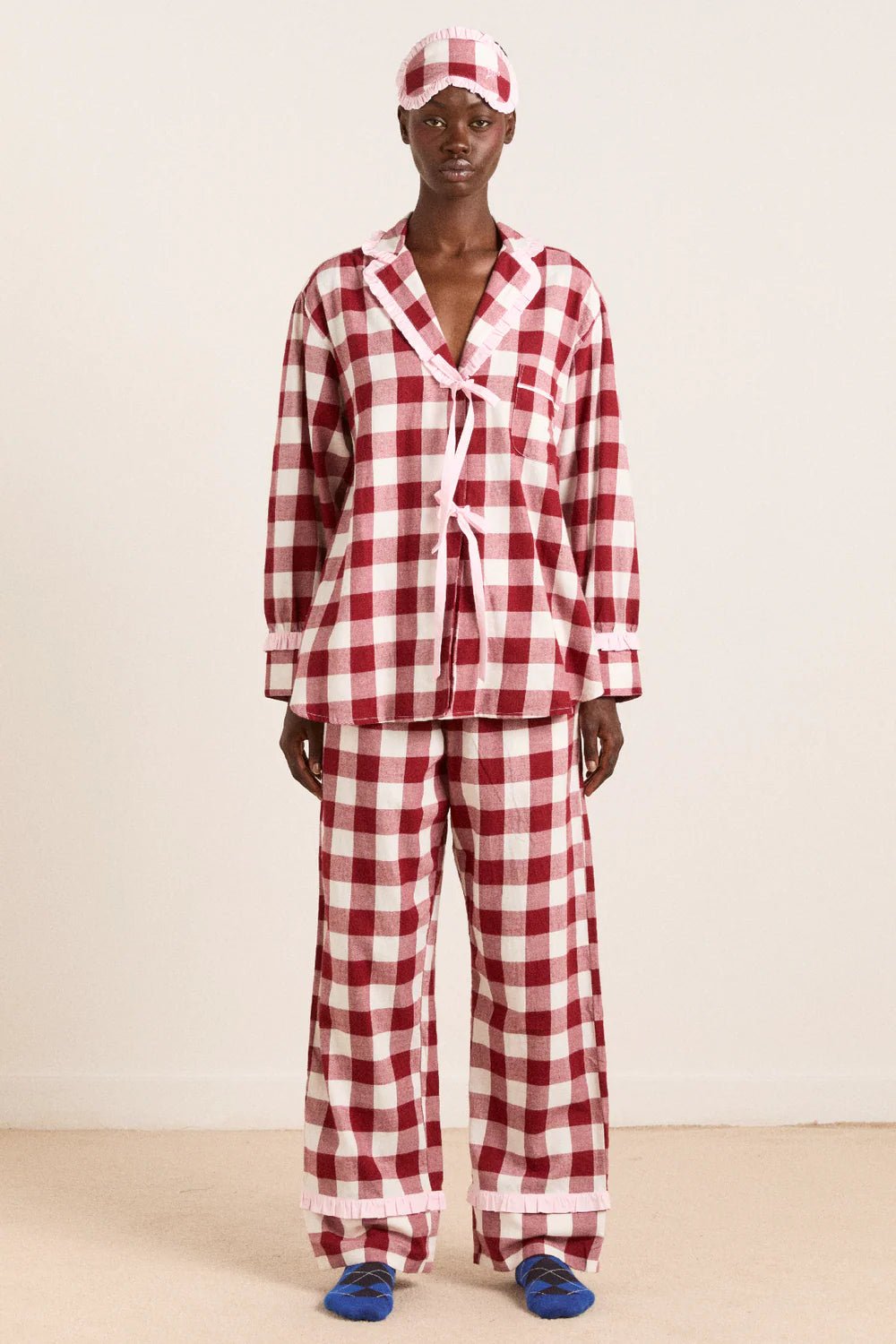 Damson Madder - Antonella PJ Set in Burg Gingham - Kalifornia Jean Bar