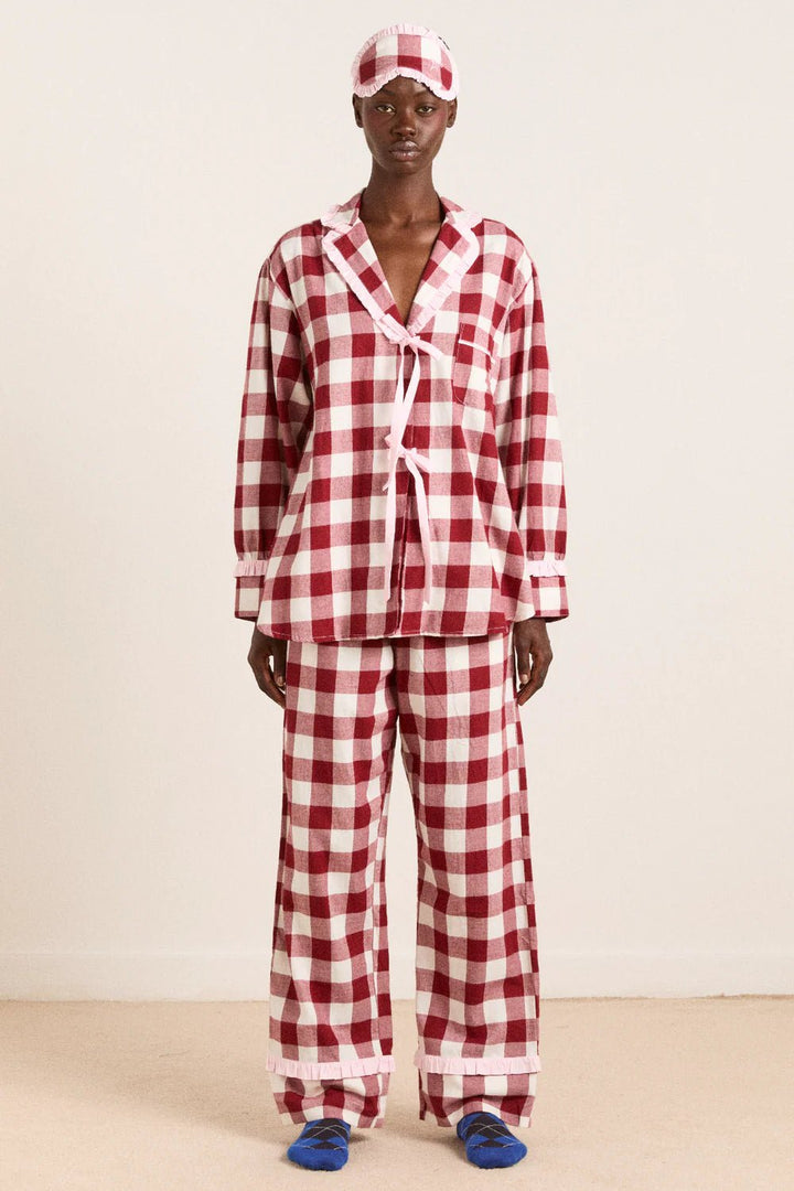 Damson Madder - Antonella PJ Set in Burg Gingham - Kalifornia Jean Bar