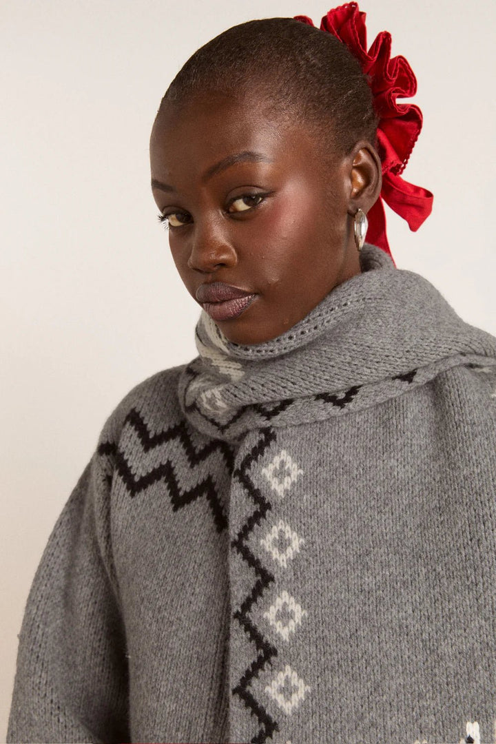 Damson Madder - Cecily Scarf in Bunny Intarsia - Kalifornia Jean Bar