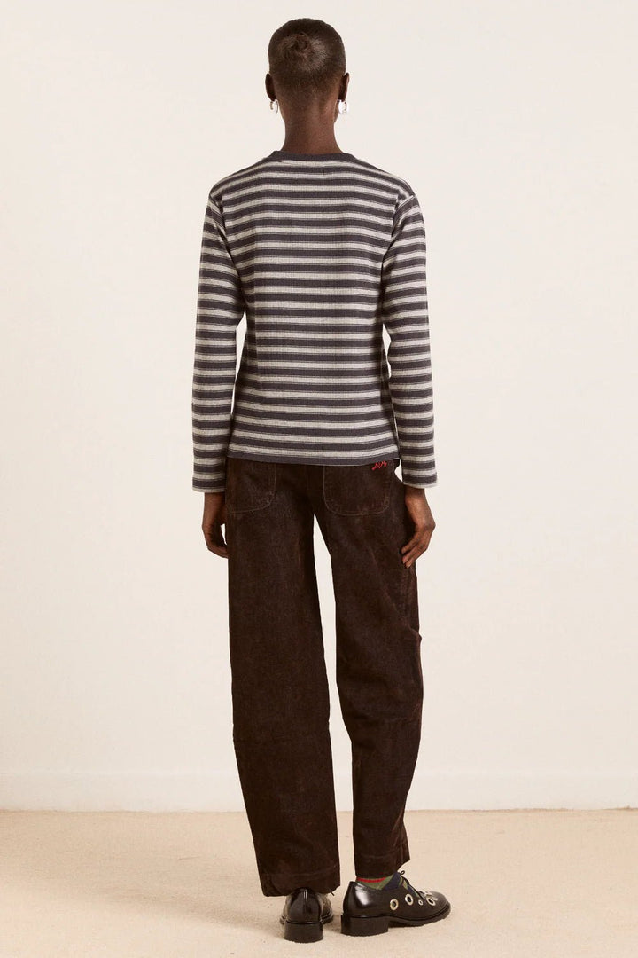 Damson Madder - Lilah L/S in Grey Marl Stripe - Kalifornia Jean Bar