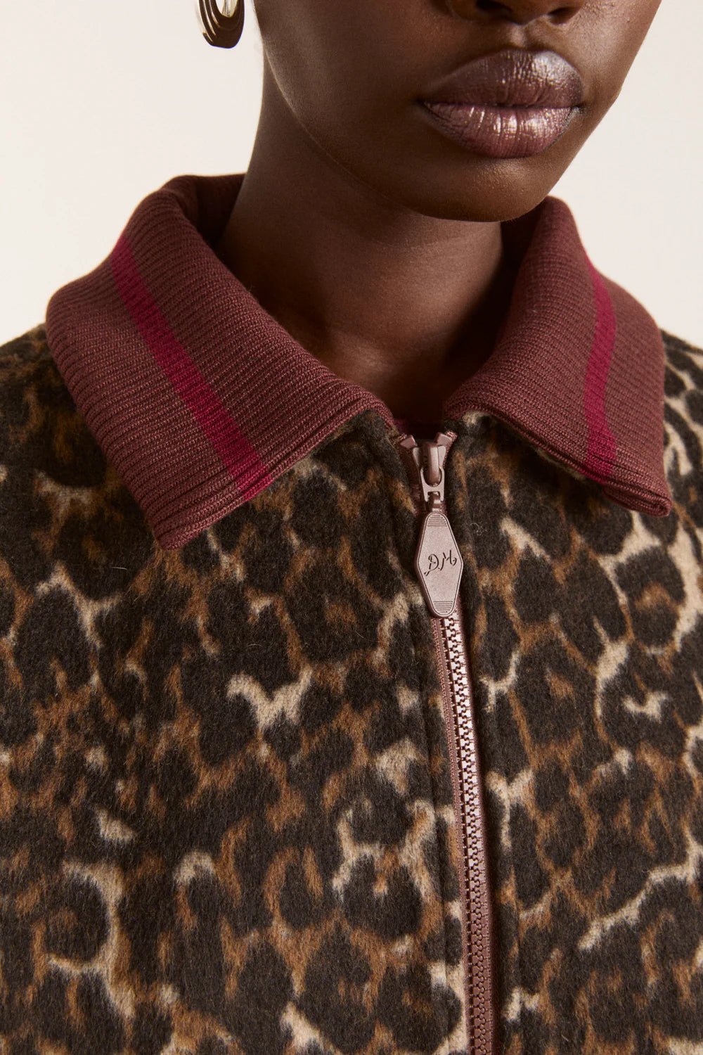 Damson Madder - Pixie Wool Bomber in Leopard - Kalifornia Jean Bar