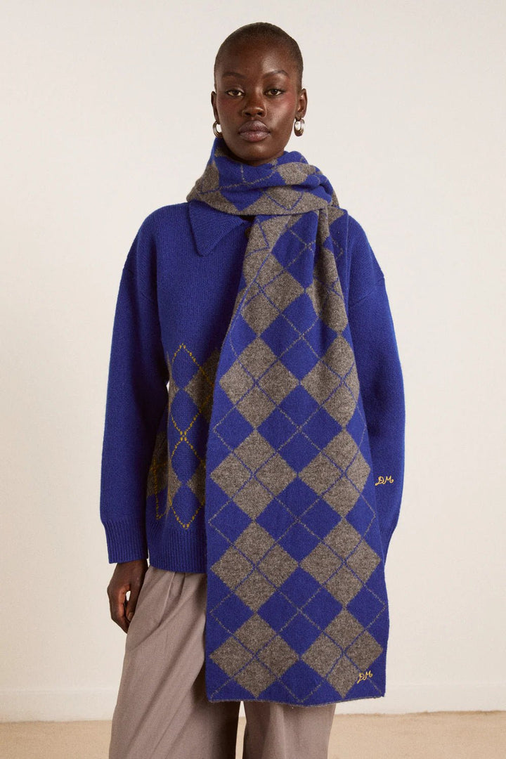 Damson Madder - Saskia Scarf in Argyle - Kalifornia Jean Bar