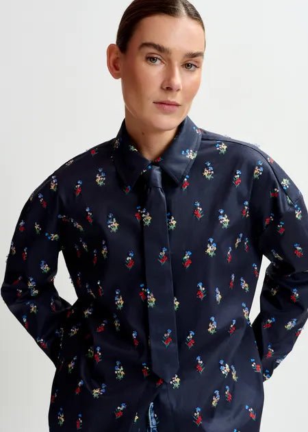 Essentiel Antwerp - Dark Blue Multi Embellished Tie - Kalifornia Jean Bar