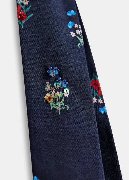 Essentiel Antwerp - Dark Blue Multi Embellished Tie - Kalifornia Jean Bar