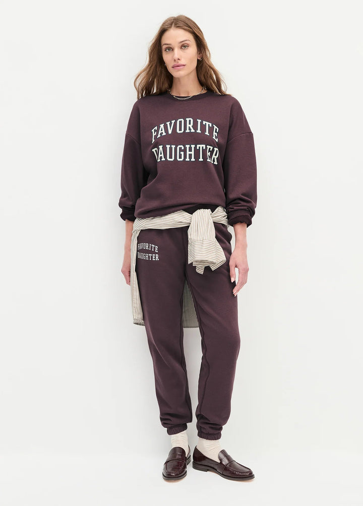 Favorite Daughter - Burgandy/Gardenia Collegiate Sweatshirt - Kalifornia Jean Bar