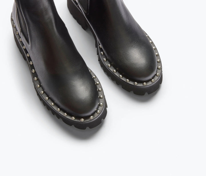 Freda Salvador - Black Bailey Studded Rain Resistant Boot - Kalifornia Jean Bar