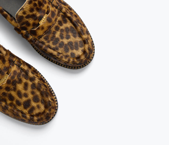 Freda Salvador - Leopard Haircalf Elba Penny Loafer - Kalifornia Jean Bar