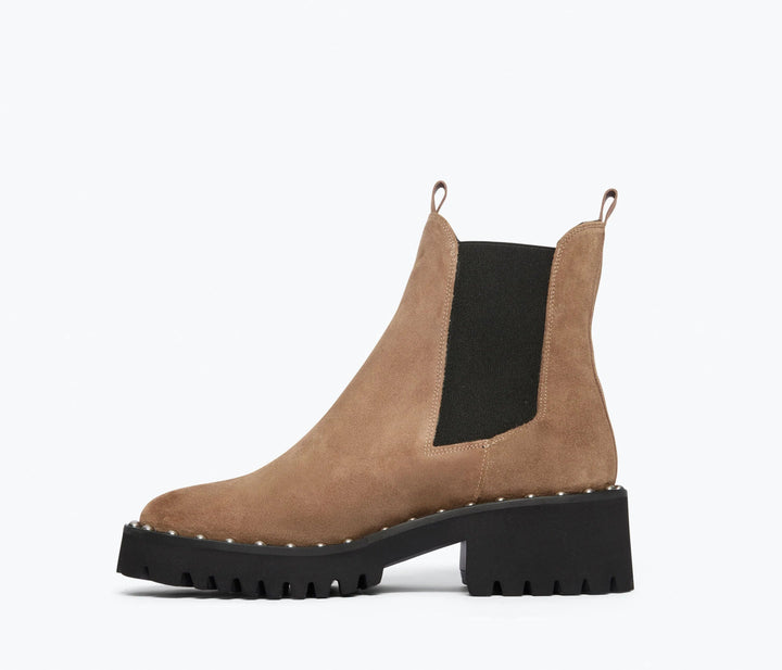 Freda Salvador - Sesame Suede Bailey Studded Rain Resistant Boot - Kalifornia Jean Bar