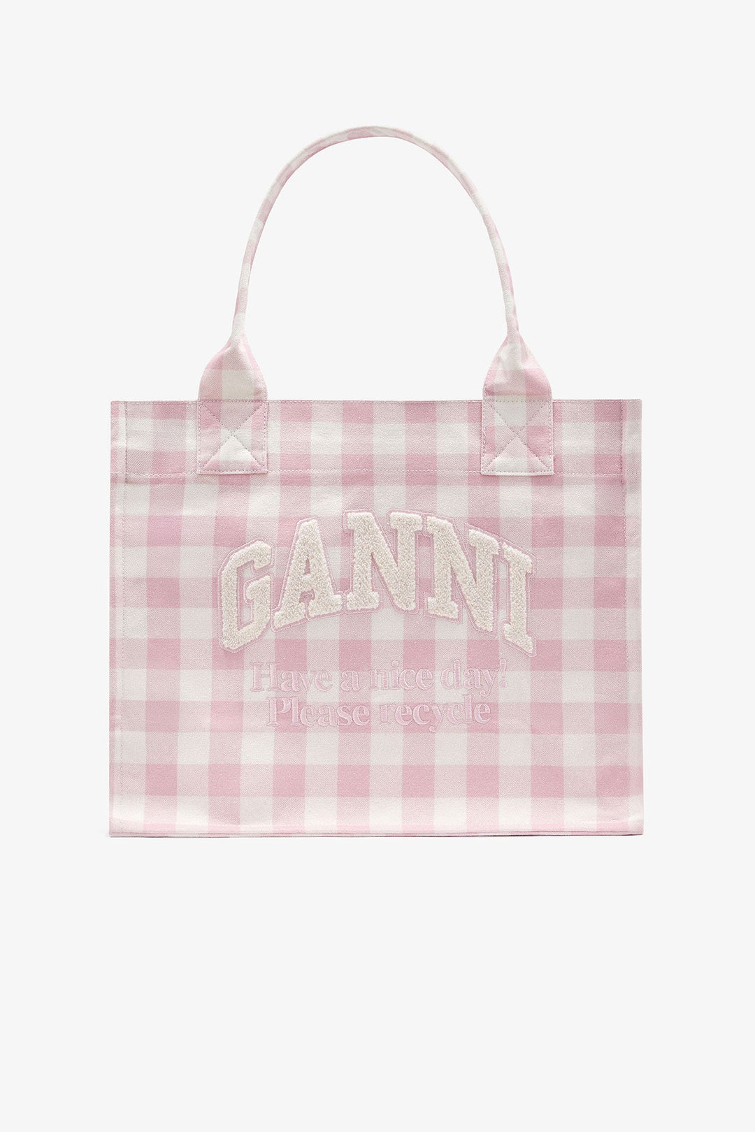 Ganni - Bleached Mauve Vichy Tote Bag - Kalifornia Jean Bar