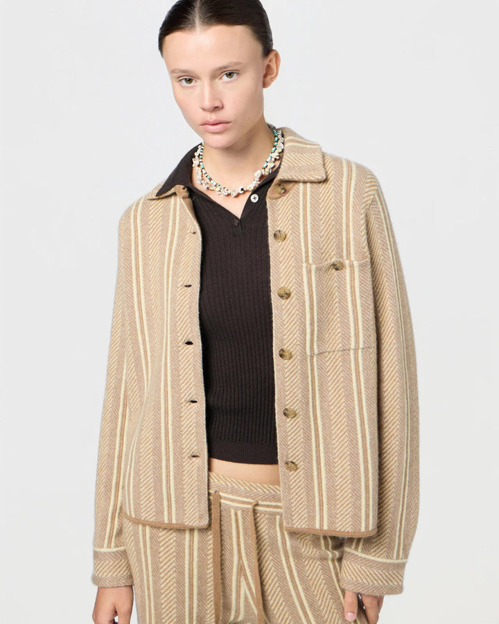 Guest in Residence - Dylan Stripe Shirt Almond Combo - Kalifornia Jean Bar