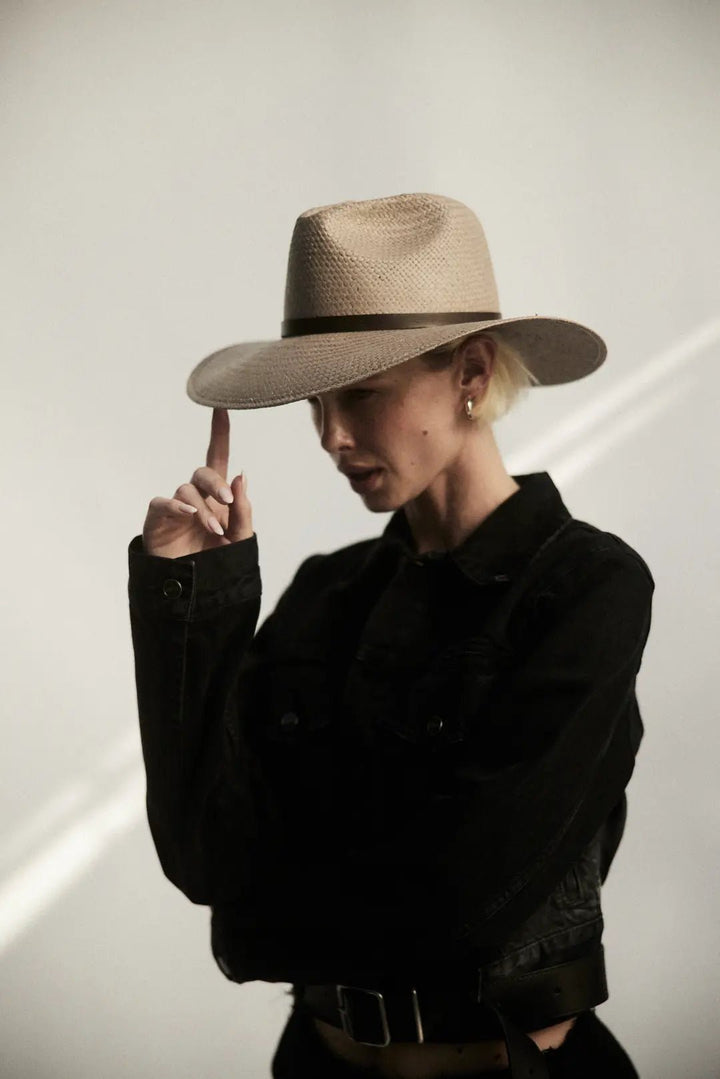 Janessa Leone - Judith Hat in Taupe - Kalifornia Jean Bar