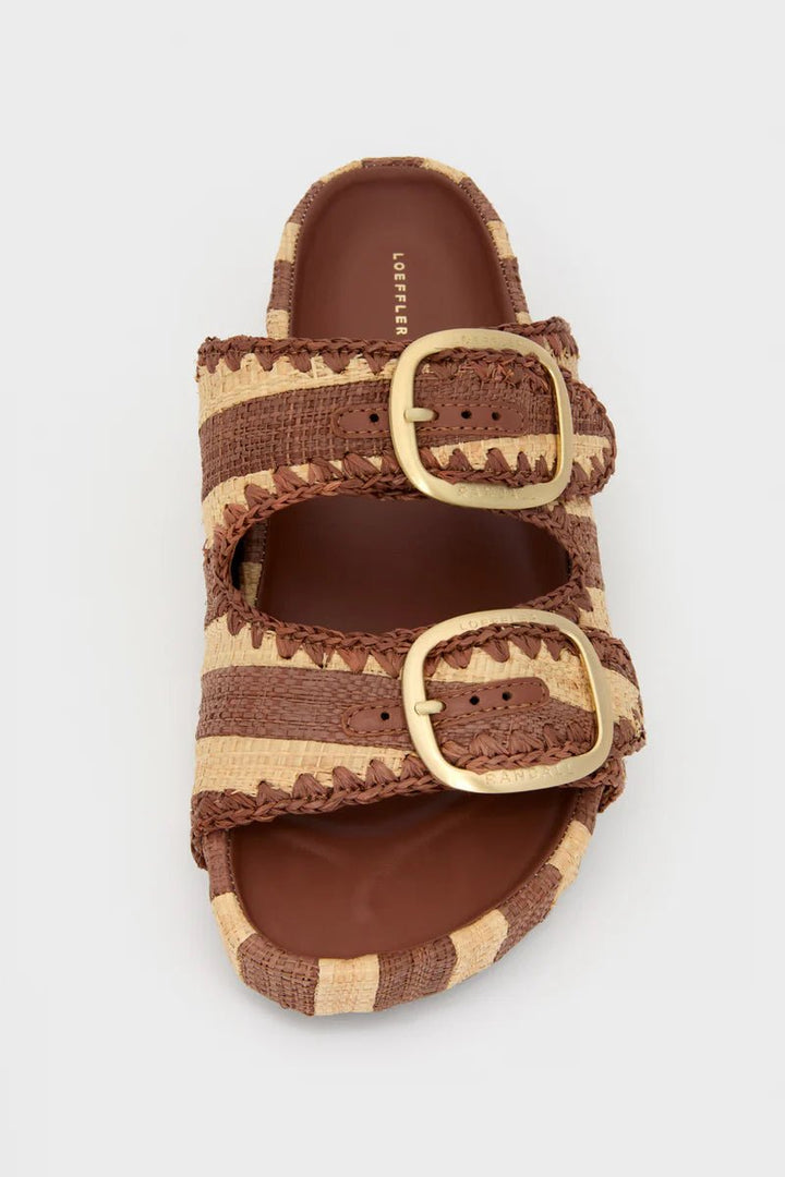 Loeffler Randall - Brown Striped Theo Sandals - Kalifornia Jean Bar