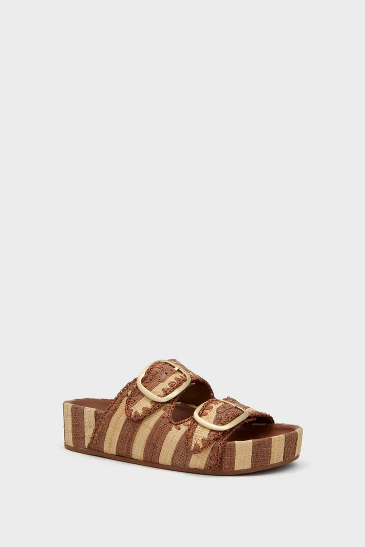 Loeffler Randall - Brown Striped Theo Sandals - Kalifornia Jean Bar