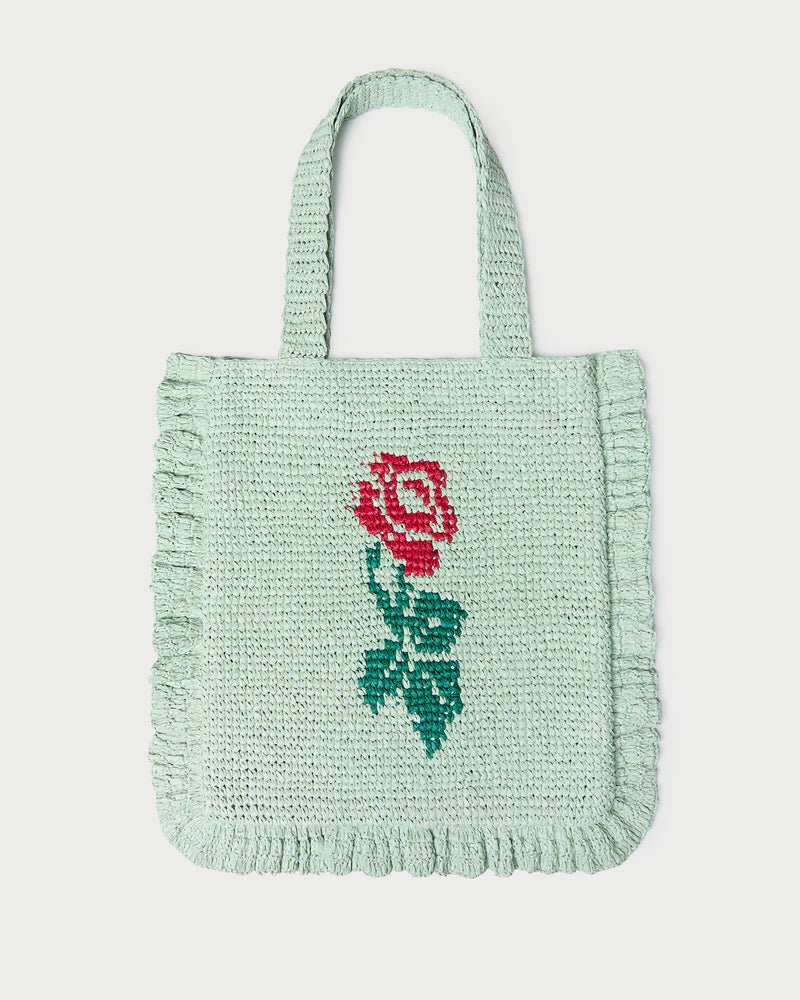 Loeffler Randall - Justine Mint Crochet Ruffle Tote Bag