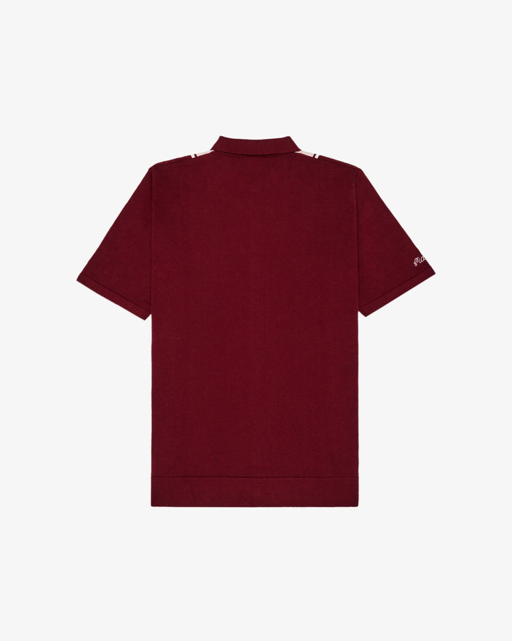 Malbon - Jude Knit Polo in Vino/Rose/Ivory - Kalifornia Jean Bar