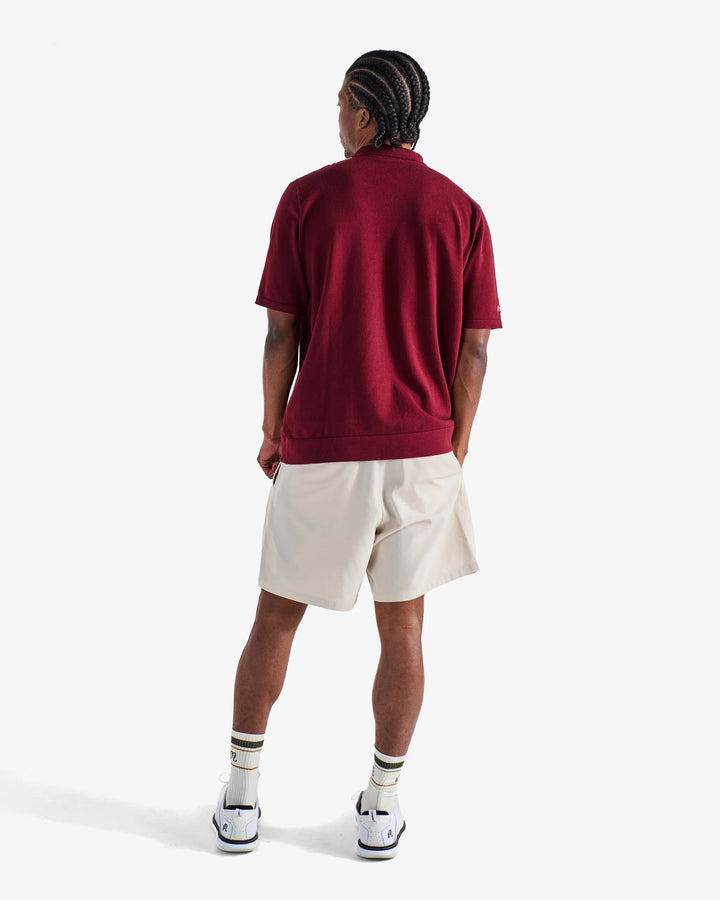 Malbon - Jude Knit Polo in Vino/Rose/Ivory - Kalifornia Jean Bar