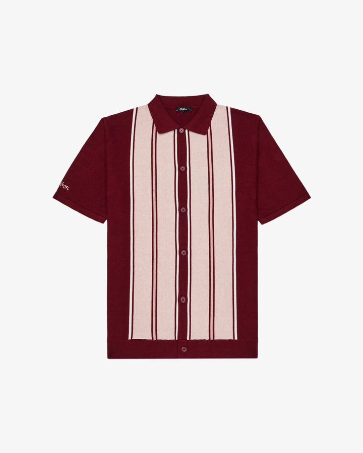 Malbon - Jude Knit Polo in Vino/Rose/Ivory - Kalifornia Jean Bar