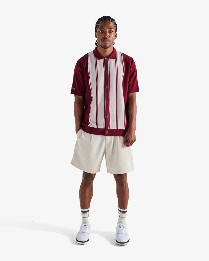 Malbon - Jude Knit Polo in Vino/Rose/Ivory - Kalifornia Jean Bar