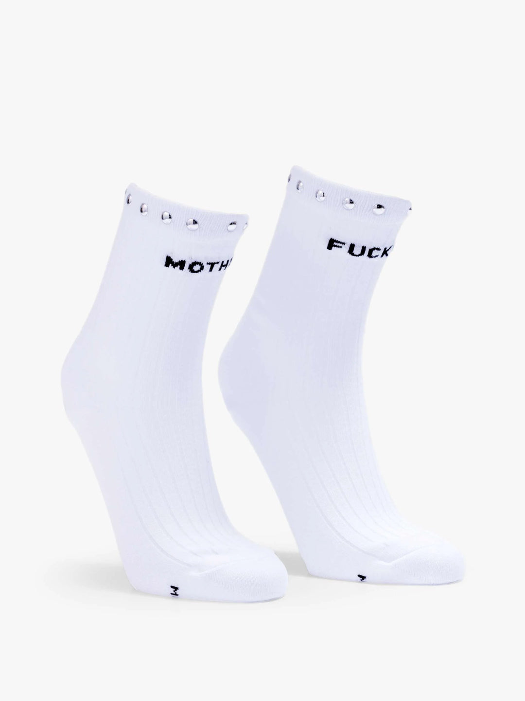 Mother - Half Step White Studded Socks - Kalifornia Jean Bar
