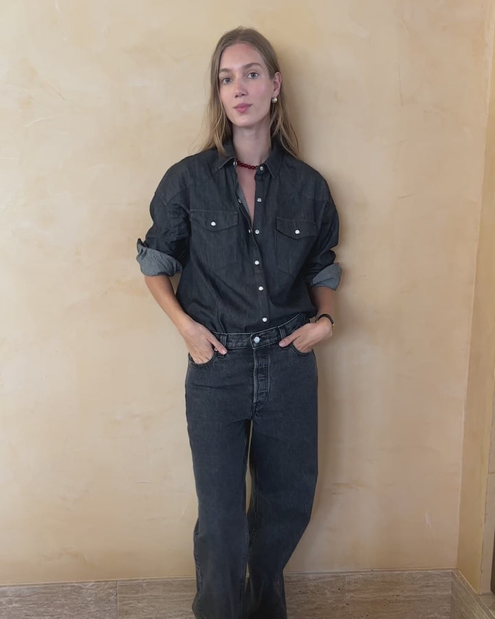 Alex Mill - Washed Black Denim Santa Fe Shirt