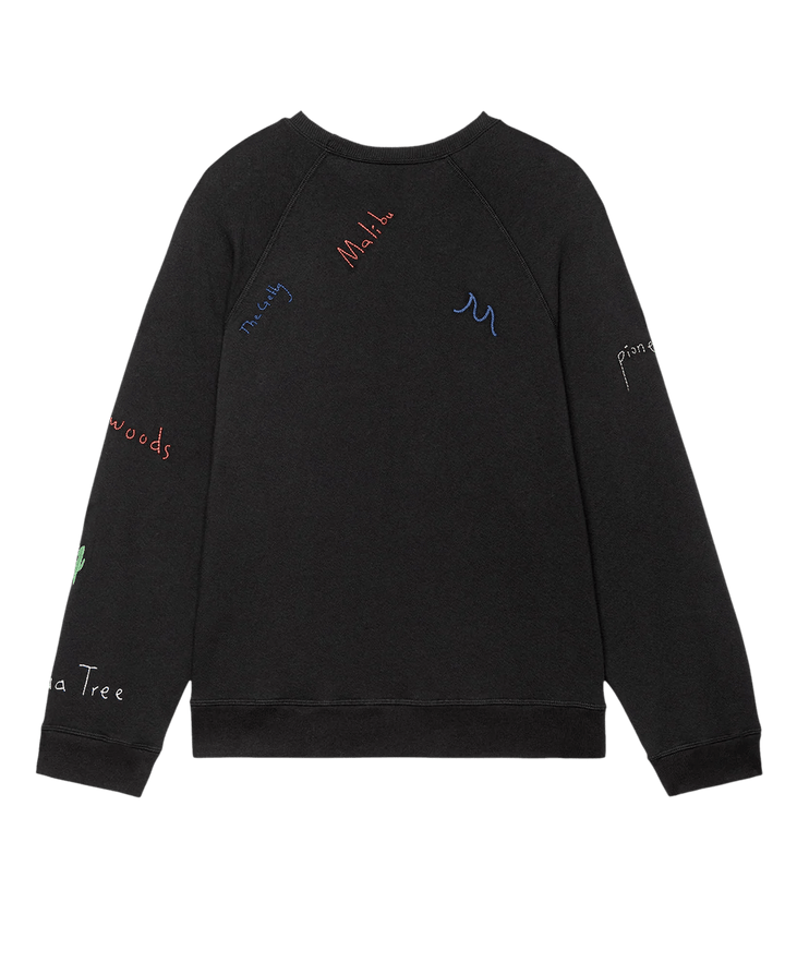 The Great - Almost Black Slouch Sweatshirt Golden State Embroidery - Kalifornia Jean Bar