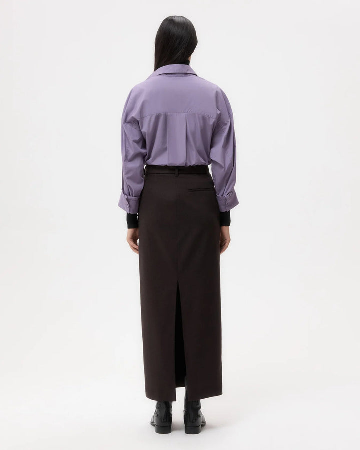 TWP - Black Plum New Earl Shirt in Compact Poplin - Kalifornia Jean Bar