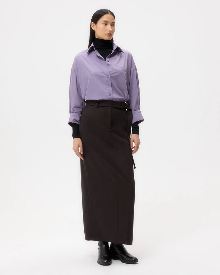 TWP - Black Plum New Earl Shirt in Compact Poplin - Kalifornia Jean Bar