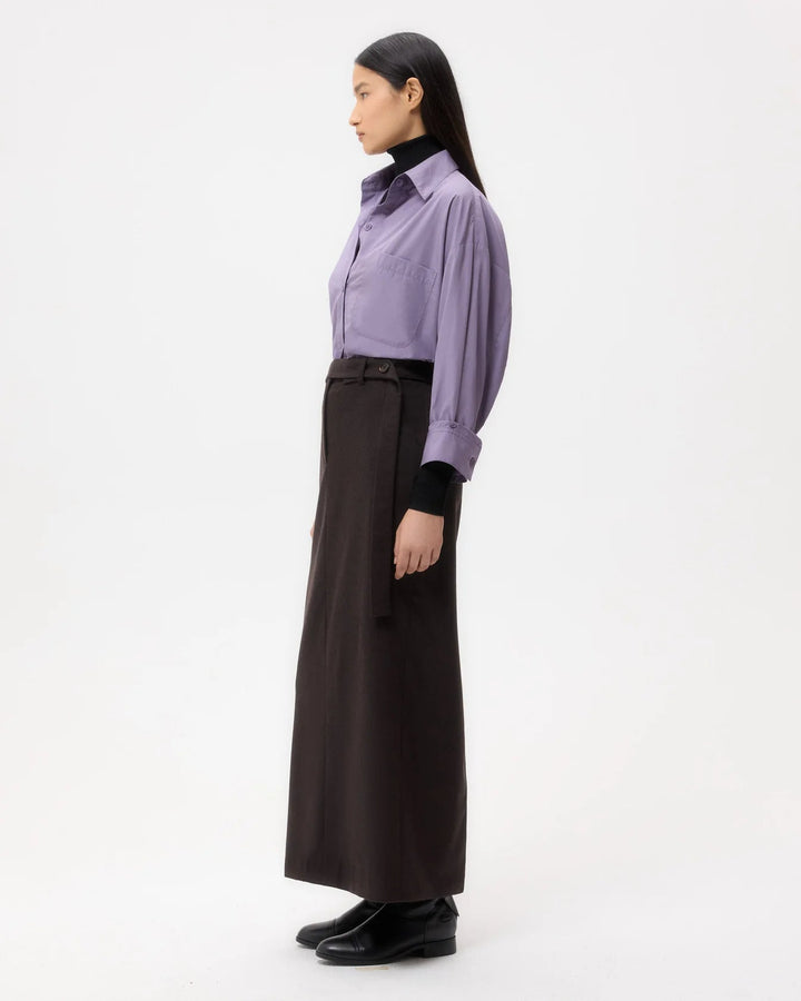 TWP - Black Plum New Earl Shirt in Compact Poplin - Kalifornia Jean Bar