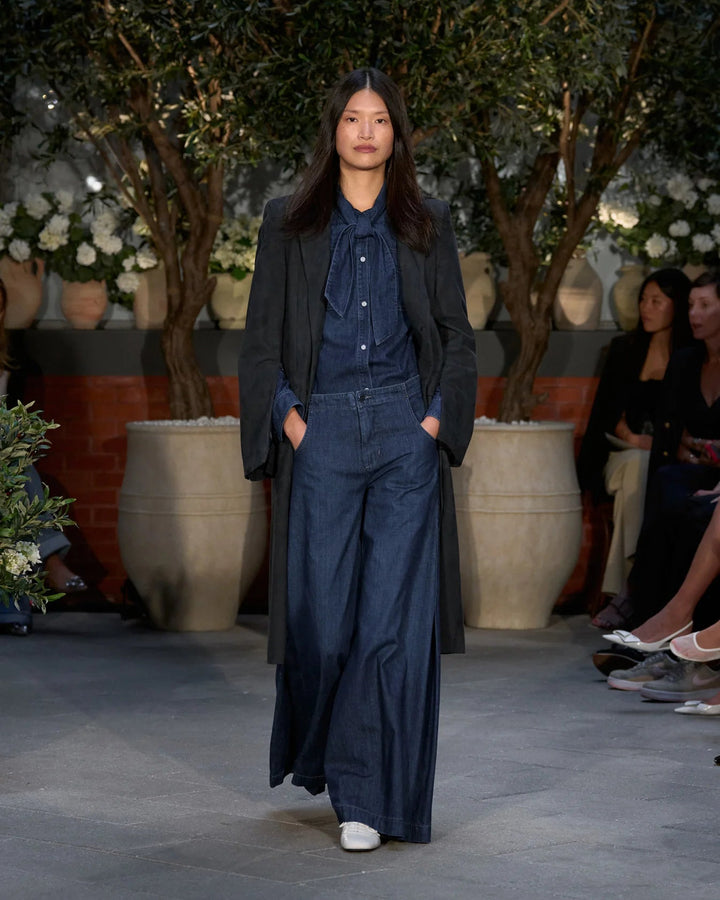 TWP - Rancher's Daughter Shirt w/ Tie in Dark Wash Denim - Kalifornia Jean Bar