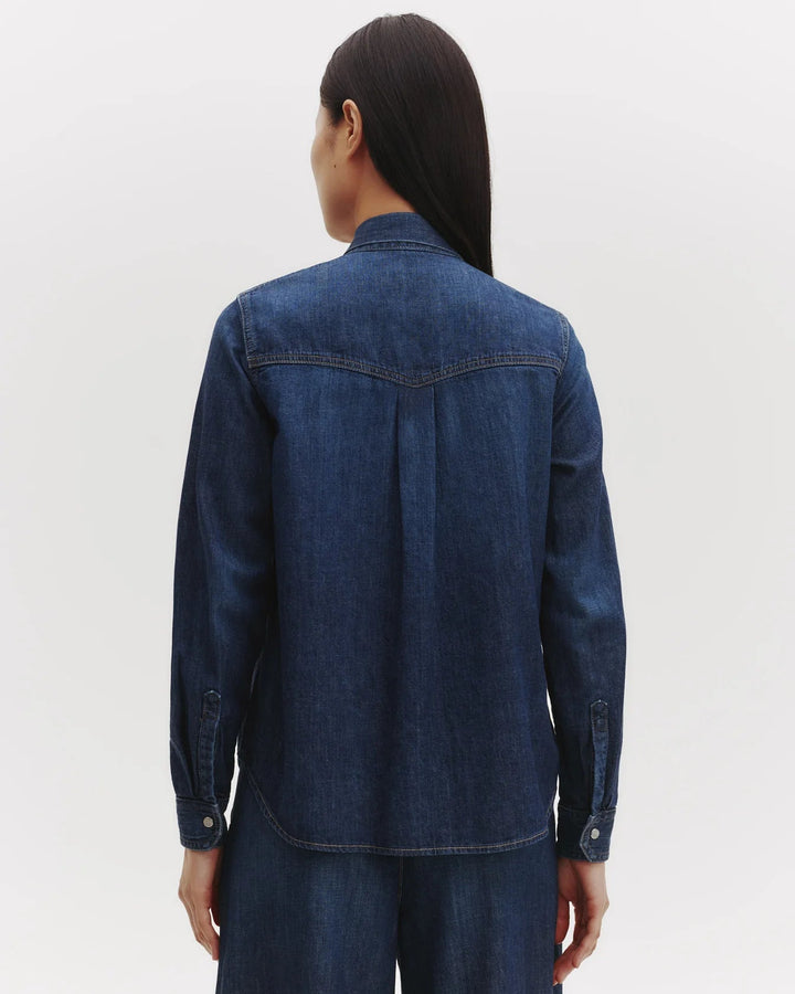 TWP - Rancher's Daughter Shirt w/ Tie in Dark Wash Denim - Kalifornia Jean Bar