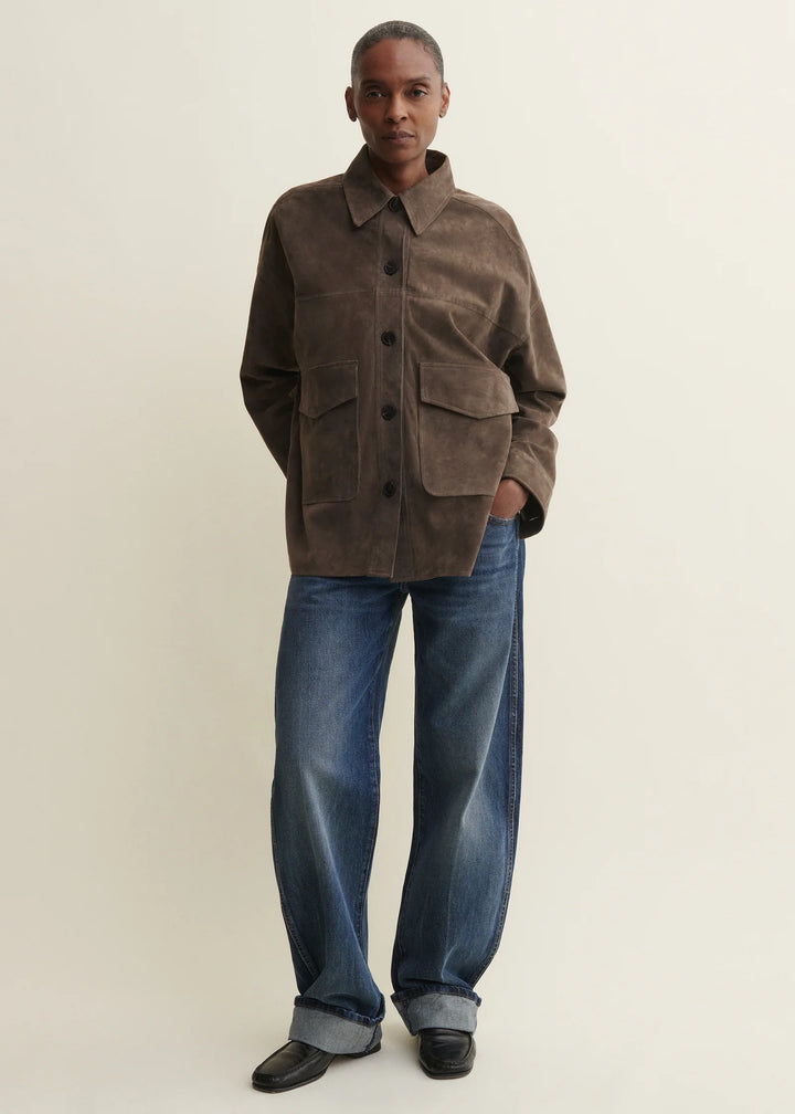 ARMA - Kaylee Suede Overshirt in Soil
