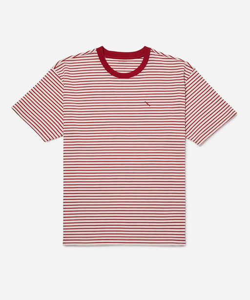 Saturdays NYC - Striped Relaxed SS Shirt in Red Dahlia
