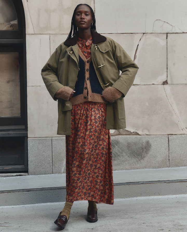 The Great - The Firefighter Jacket in Olive with Chocolate