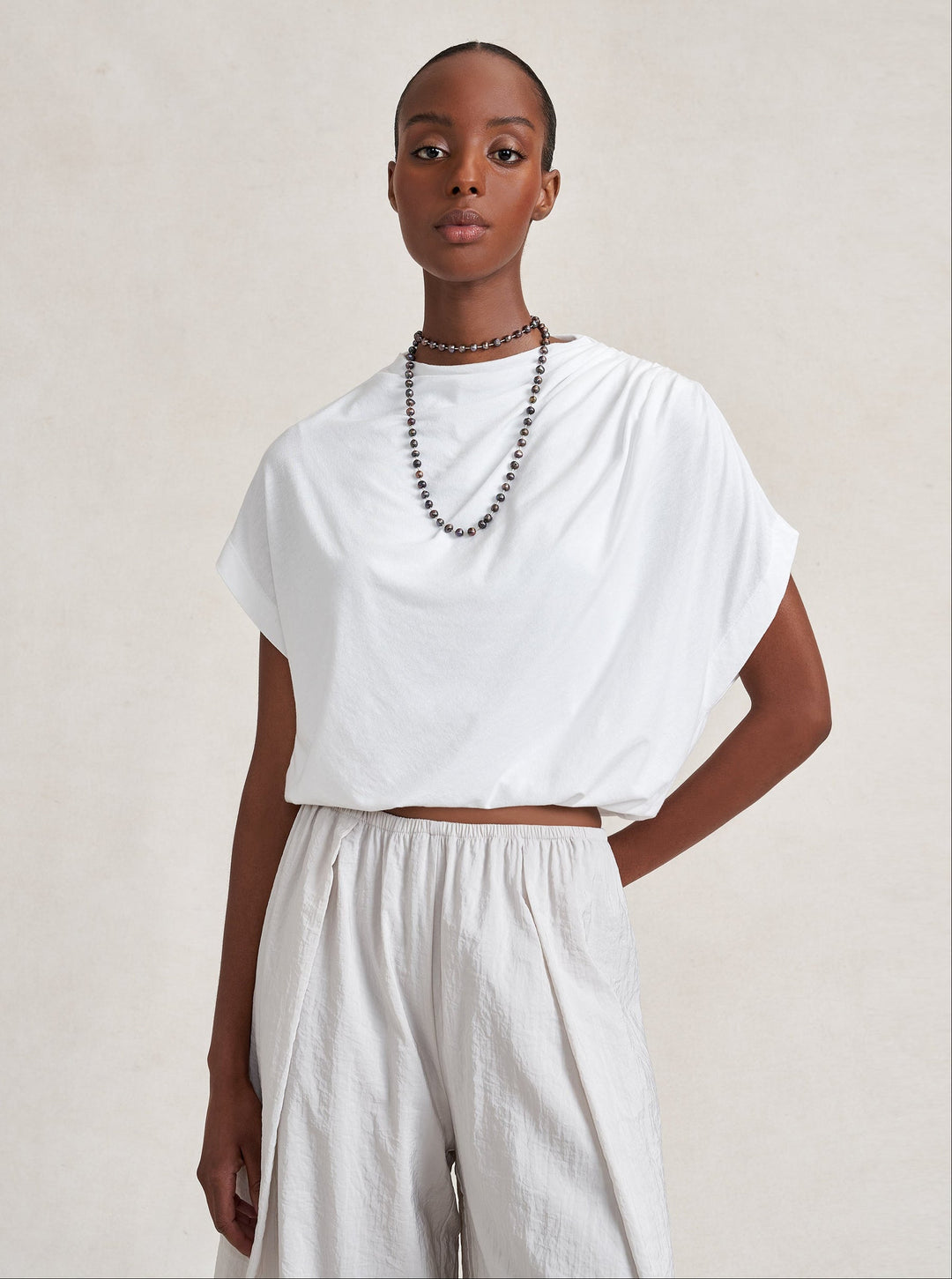 La Ligne - Jersey Milla Top in White