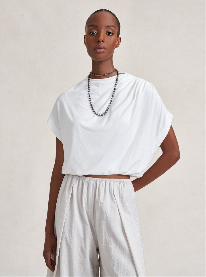 La Ligne - Jersey Milla Top in White